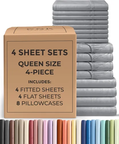 Vista 48 de Pack of 2, Twin Size 3 Piece Sheet Set - Breathable & Cooling - White