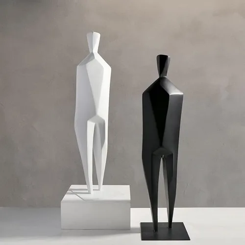 Vista 3 de Escultura de estatua de feng shui chino, estilo moderno y simple, figura abstracta, escultura, decoración de hotel, oficina, sala de estar, porche