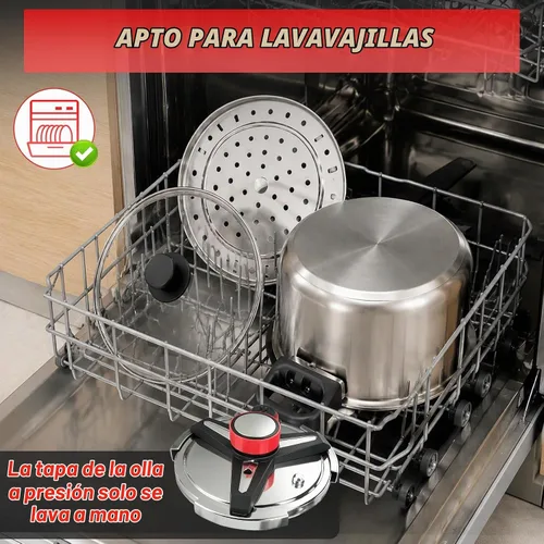 Vista 9 de Olla a presión de acero inoxidable 304 3 en 1 de 8 cuartos de galón