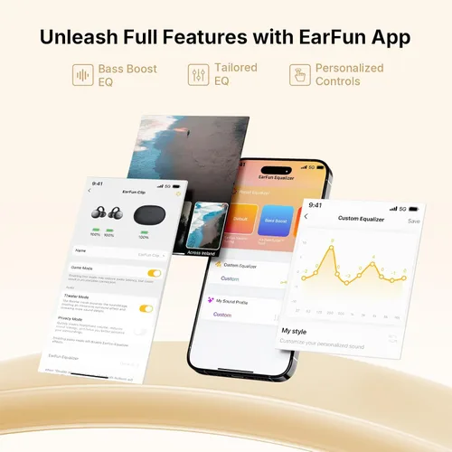 Vista 8 de EarFun Auriculares con clip abierto, auriculares inalámbricos con clip para Negro