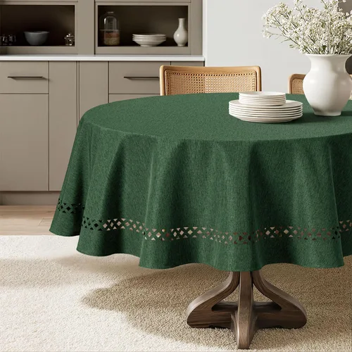 Vista 28 de MIULEE Army Green Rectangle Tablecloth with Decorative Cutouts 60x84 Inch Waterproof Stain Resistant & Shrink-Proof Table Cloth, Farmhouse