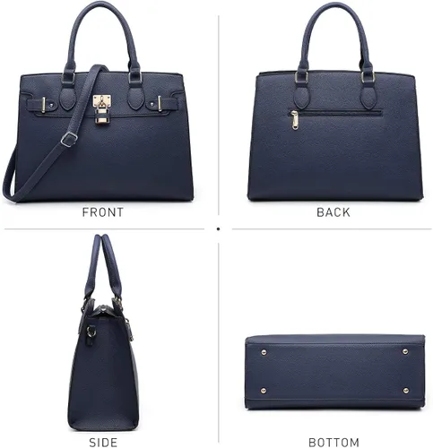 Vista 3 de Bolso de mano y bolsos para mujer con asa superior de avestruz bolsa de trabajo con cartera