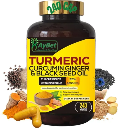 Vista 5 de World 1st.Aceite de cúrcuma Curcumina de jengibre y semillas negras, 120 cápsulas, 2250 mg, 95% curcuminoides, BioPerin añadido, extra fuerza