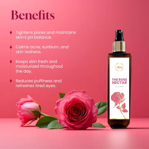 Vista 3 de My Ace Rose Nectar Face Mist – Tónico hidratante y spray de agua de rosas con niacinamida y regaliz Bruma facial natural sin alcohol para calmar