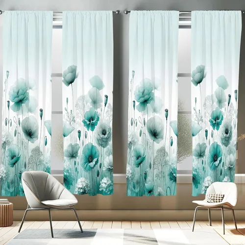 Vista 62 de Ambesonne - Cortinas amarillas para ventana, arte moderno escandinavo de escena de jardín con flores de tulipán y mariposas bailando, juego de 2