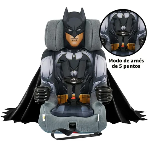 Vista 4 de KidsEmbrace - Asiento elevador de seguridad para niños 2 en 1 con arnés para automóvil, Batman de DC Comics, negro (3001BAT)