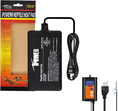 Vista 14 de iPower Almohadilla de Calor para Reptiles de 6 x 8 Pulgadas, 8 W, Calentador de Terrario Debajo del Tanque, Alfombrilla Calefactora para Tortuga