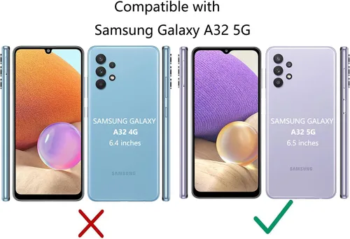 Vista 2 de Funda para Galaxy A32 5G, A32 5G, con protector de pantalla, [grado militar] 16 pies, cubierta probada contra caídas con soporte magnético para Negro