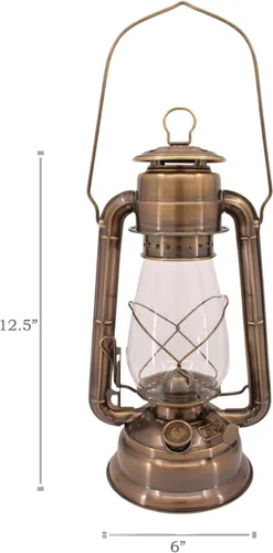 Vista 2 de Vermont Lanterns - Linterna de huracán de latón de 12.5" (latón antiguo)