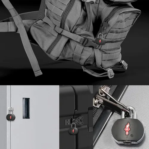 Vista 3 de Paquete de 4 candados de equipaje aprobados por la TSA con llave, cerradura de viaje aprobada por la TSA, cerradura de maleta aprobada por la TSA