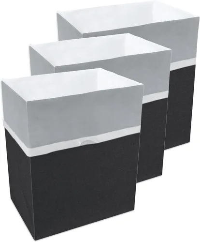 Vista 13 de Clean Cubes Botes de basura desechables de 13 galones (paquete de 3) con bolsas bajas, contenedores plegables de basura y reciclaje para fiestas