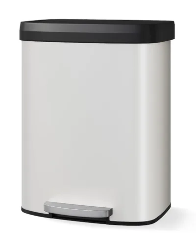 Vista 12 de Garvee Basurero de metal de 13 galones / 50 L con tapa, bote de basura grande para cocina, cubo de basura de metal a prueba de óxido con pedal