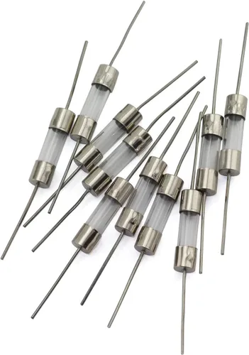 Vista 2 de Tegg 10 unids 0.197x0.787 in Cartucho de vidrio de plomo axial Fusible Resistor Seguro Tubo Fusible Recorte con Cable de plomo 2AMP