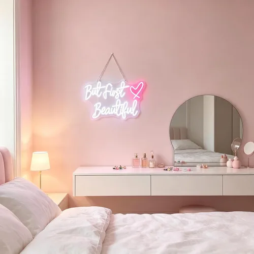 Vista 4 de Letrero de neón para decoración de pared, letras LED de negocios, regalos de fiesta de cumpleaños, letreros nocturnos decorativos LED, decoración