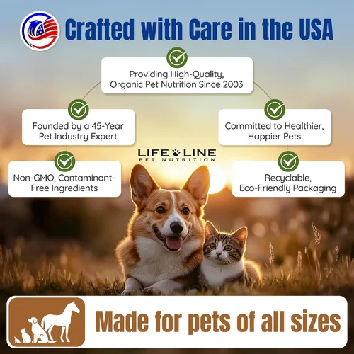 Vista 6 de Life Line - Suplemento orgánico de algas oceánicas para perros, gatos, caballos y ganado Fuente natural de yodo para la piel, pelaje brillante