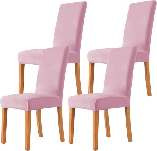 Vista 38 de Velvet Chair Covers Beige Gray, Stretch Dining Room Chair Covers 2 Pack, Super Fit Dining Chairs Slipcovers Spandex Washable Kitchen Parson Chair