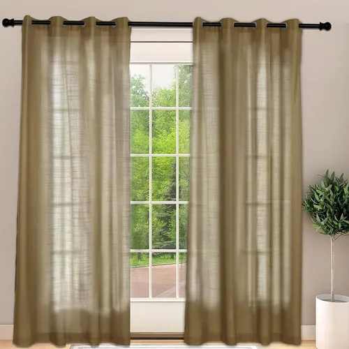 Vista 26 de Frelement Cortinas opacas extralargas de 108 pulgadas de largo, para sala de estar, cortinas de lino con bloqueo de luz, cortinas con aislamiento