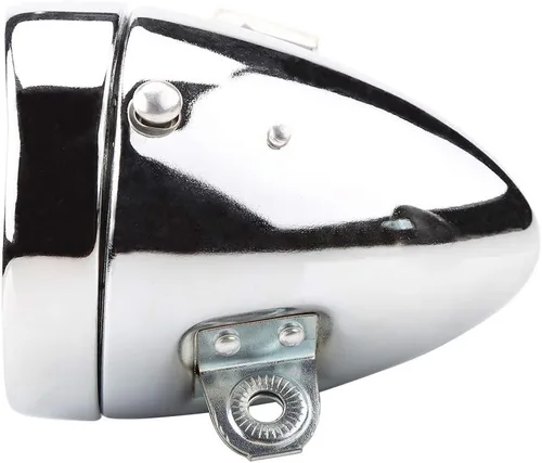 Vista 3 de Faro de bicicleta vintage, luz LED para bicicleta, 6 LED retro para bicicleta, linterna frontal con alto brillo y soporte de montaje (plateado)