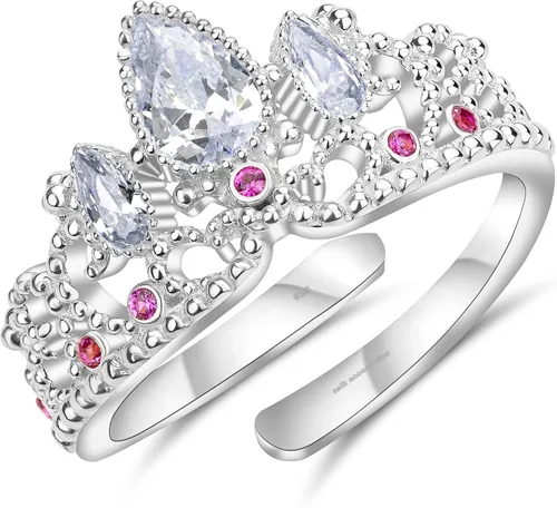 Vista 8 de Anillo enredado, anillo de princesa perdida, joyería de cosplay, anillo de princesa, anillo de corona de princesa, anillo de plata de ley 925