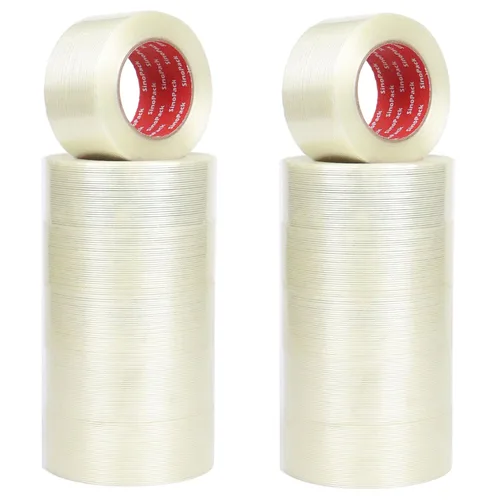 Vista 13 de Cinta de flejado de 5.5 mil x 1 pulgada x 50 yardas, cinta de flejado resistente de 1 pulgada, cinta de filamento reforzado con fibra de vidrio, 3