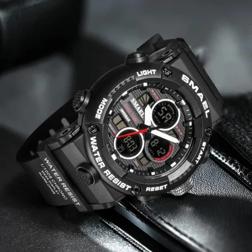 Vista 3 de SMAEL Reloj militar impermeable para hombre, reloj deportivo militar LED digital multifunción para hombre