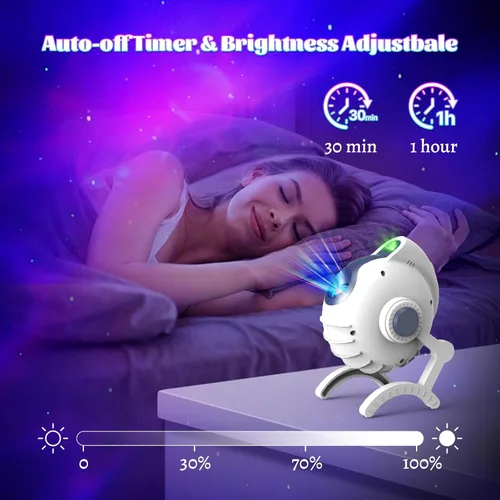 Vista 5 de Proyector Star Galaxy para dormitorio, proyector de luz nocturna de perro robot, lámpara LED de techo de nebulosa estrellada con altavoz Bluetooth