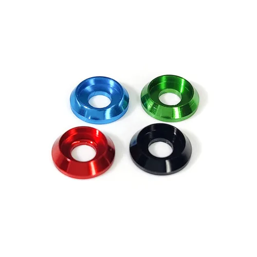 Vista 4 de [60PCS] Arandelas de avellanado M3 Color Negro, Aleación de aluminio anodizado, Juntas de arandelas de cabeza Cuña de Copa para Tornillo