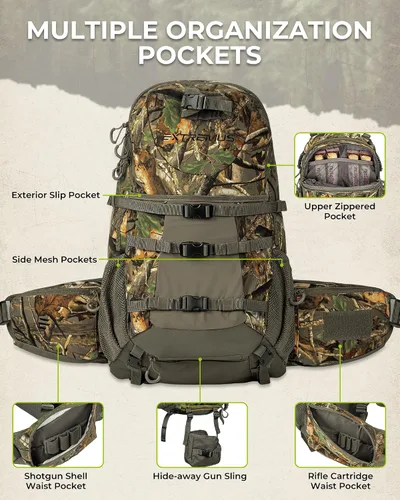 Vista 5 de Extremus by KastKing Timber Trail Hunting Backpack for Men, Hunting Pack Forest