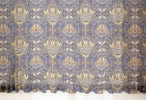 Vista 28 de Ambesonne Cortinas de tul Eiffel con bolsillo para barra, globos retro de corazón de café, remolinos de hito francés, cortina transparente