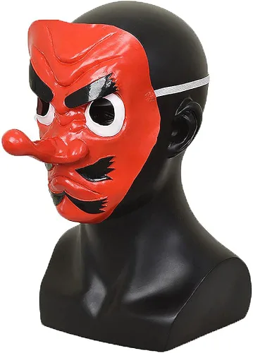 Vista 6 de Kamado Tanjirou Cosplay máscara Tengu máscara de zorro máscara de mascarada vestir Cosplay accesorios para adultos Halloween