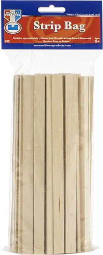 Vista 2 de Midwest Products Co. Bolsa económica de tira de madera, balsa y tilo