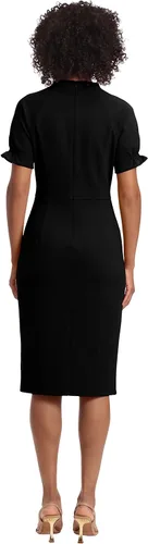 Vista 3 de Maggy London Vestido elegante de mujer con cuello de muesca y vestido de oficina