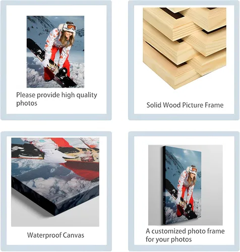 Vista 5 de Chexin Impresiones en lienzo personalizadas con tus fotos, marco, pósteres de arte de pared para estética, sala de estar, boda, bebé, mascota