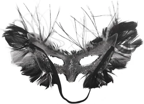 Vista 3 de Máscara de disfraces de Cruella deVil de plumas para Halloween Navidad