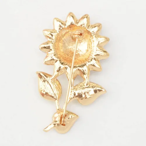 Vista 7 de Generic Women Sun Flower Lapel Pin Sunflower Shape Brooch Crystal Elegant Plant Flower Rhinestone Brooch for Ladies Girls Backpack Clothes Hat Bag