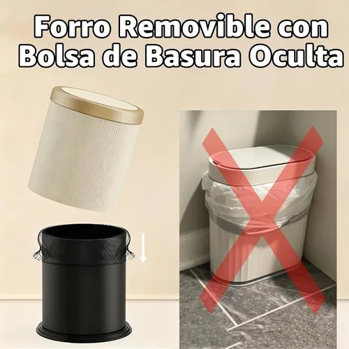 Vista 2 de URALFA Cubo de basura automático con sensor de movimiento para baño con tapa, cubo de basura sin contacto, cubo de basura inteligente a prueba