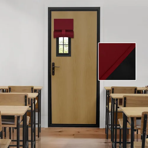 Vista 73 de HOMEIDEAS Cortinas 100% Opacas para Luces Laterales de Puerta Principal, Cubierta de Ventana de Puerta de Aula, Persianas de Privacidad