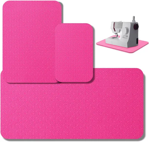 Vista 13 de Drydiet 3 Piezas Tapetes Silenciadores para Máquina de Coser Tapete de Pedal Almohadilla para Máquina de Coser Goma Antideslizante que se Mantiene