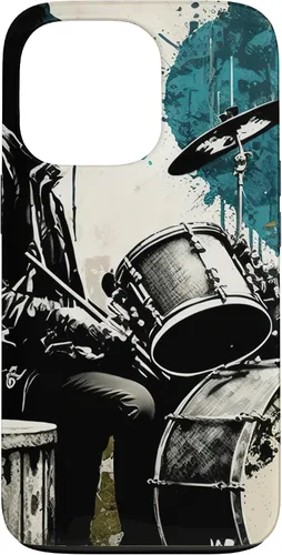 Vista 10 de Black White Drummer Music Lover Drumming Drummer Graphic Case for iPhone 17