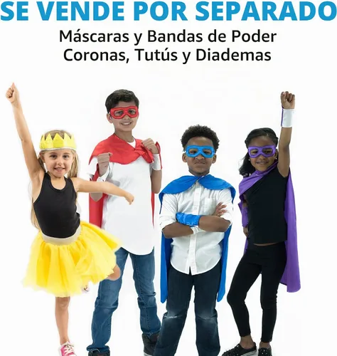 Vista 4 de Capa de superhéroe para niños, satén de poliéster Negro
