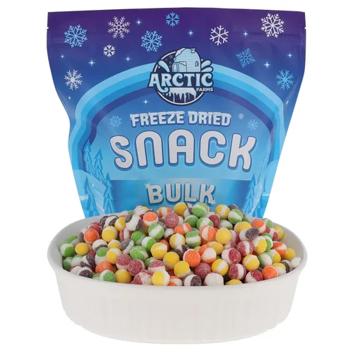 Vista 8 de Arctic Farms Caramelos liofilizados Frittles a granel en bolsas y en caja (sabores triturados) (3 libras)