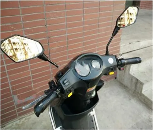 Vista 2 de Espejos laterales para espejo convexo, 0.315 in, 0.394 in, fibra de carbono, 2 unids par de espejos retrovisores de motocicleta Scooter E Bike