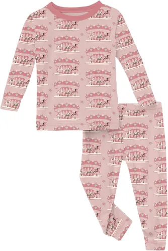 Vista 71 de KicKee Pants Conjunto de pijama de manga larga con estampado de piezas