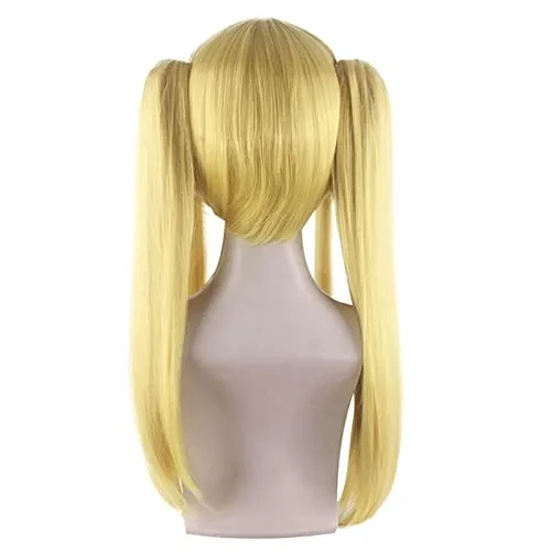 Vista 6 de JabrOn Anime Kakegurui Mary Saotome Meari Wigs Blonde Ponytails Heat Resistant Hair Cosplay Wig + Wig Cap Halloween Accessories