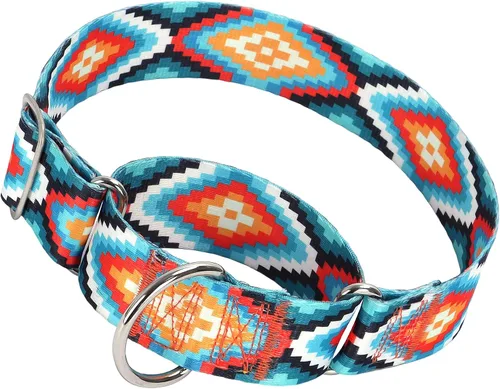 Vista 10 de Collar Martingale para Perro de 1.5 Pulgadas de Ancho - Diseño de Calavera Extra Resistente para Perros Grandes, Collar de Entrenamiento Ajustable