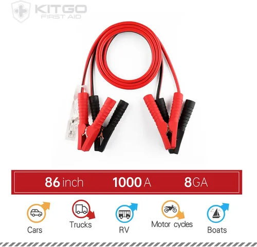 Vista 7 de Kit de emergencia para automóvil (126 piezas), regalo para padre, mujer, amigo, esencial de asistencia en carretera de primera calidad con cables