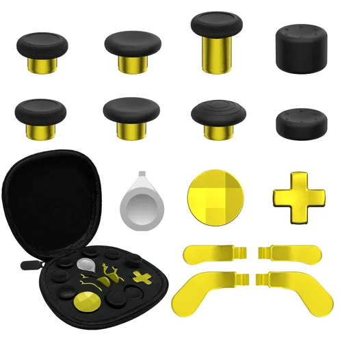 Vista 11 de CHARM FOCUS 16-in-1 Metal Thumbsticks Replacement Kits for X-box Elite Series 2, X-box Elite 2 Controller Accessories, Includes Magnetic Joysticks
