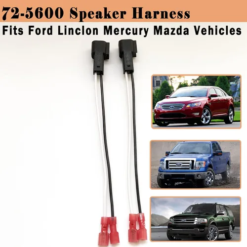 Vista 2 de Paquete de 2 adaptadores de arnés de altavoz 72-5600 de repuesto para Ford F150 F250 Escape Mustang Lincoln Mazda adaptador de arnés de cableado
