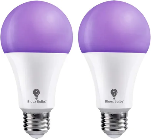 Vista 11 de Bluex Bombillas 6 Pack A21 LED Luz Negra, 16 W (equivalente a 120 W) E26 Luz Negra Nivel 385-400nm, Pintura Corporal, Luz LED de Fiesta que Brilla