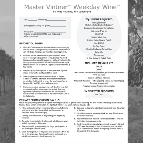 Vista 4 de Master Vintner - Kit de vinificación para principiantes Cabernet Sauvignon
